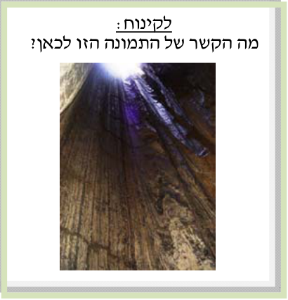 החידה כפי שהיא מופיעה בדף וירא: מה הקשר של התמונה הזו לכאן?